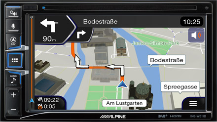 Built-in Navigation with TomTom Maps - INE-W611DC